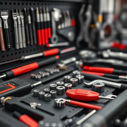 A close-up shot of a mechanic's fully organized toolbox, demonstrating the precision and care that AutoFix Garage brings to every job.