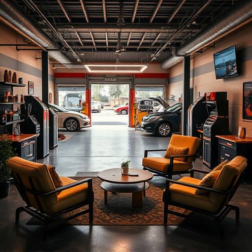 A comfortable waiting area at AutoFix Garage, equipped with free Wi-Fi and refreshments.