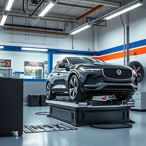 AutoFix Garage's modern facility featuring a state-of-the-art wheel alignment machine.