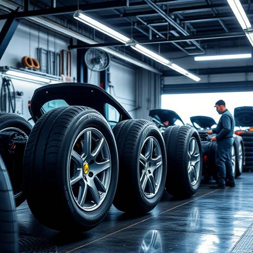 Tire rotation being performed by AutoFix Garage technicians